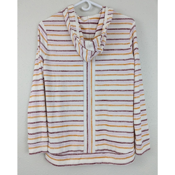 New Market & Spruce sz S Knit Hoodie Top or T-shirt multi color stripes ls 2575 - Picture 4 of 6